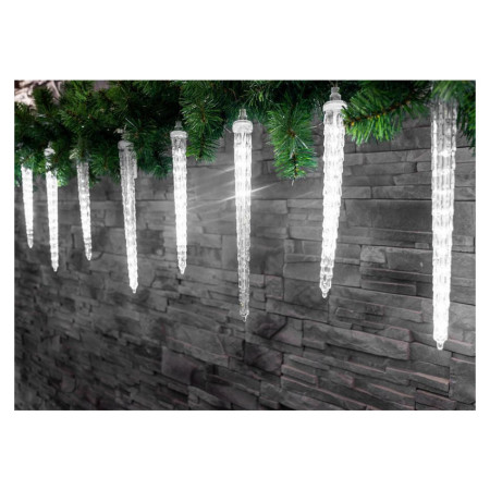 Světelný řetěz Icicle se 16 rampouchy 4,5 m, studený bílý