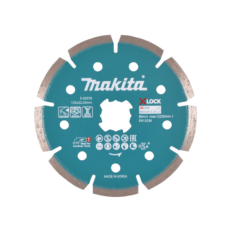 MAKITA Řezný kotouč diamantový 125 mm XLOCK pro úhlové brusky E-02076MK