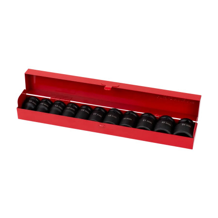 Nástrčkové klíče 1/2", krátké, QSW-70 Impact, 11-dílná sada