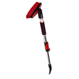 Teleskopický smetáček se škrabkou Robust Rota Brush, červená