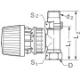 Termostatický radiátorový ventil RA-N 1/2", přímý
