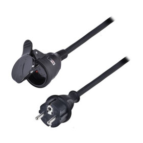 Prodlužovací kabel 10 m s 1 zásuvkou s krytem, ​​černý