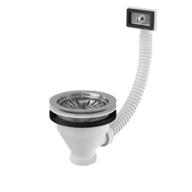 Dřezová výpust 6/4" s nerezovou mřížkou DN 115 a flexi přepadem