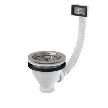 Dřezová výpust 6/4" s nerezovou mřížkou DN 115 a flexi přepadem