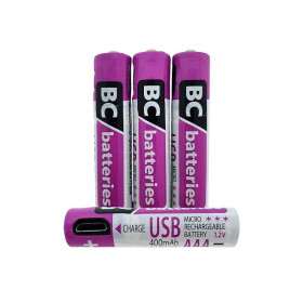 Tužkové baterie AAA 1,2 V nabíjecí, 400 mAh, 4 ks