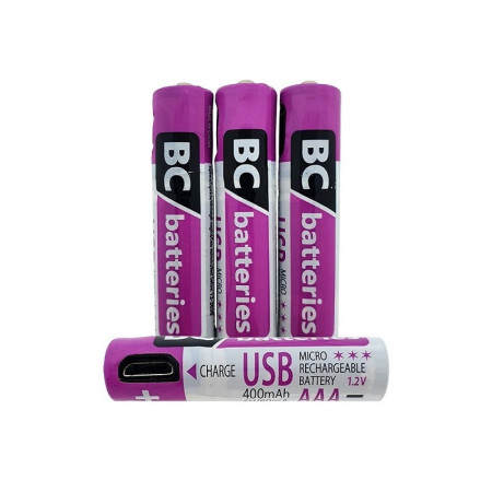 Tužkové baterie AAA 1,2 V nabíjecí, 400 mAh, 4 ks