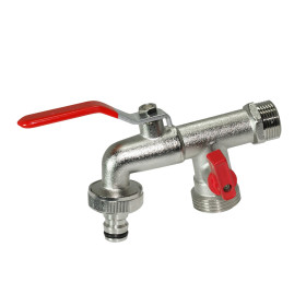 Zahradní ventil kulový 1/2" s dvojitým vývodem 3/4"