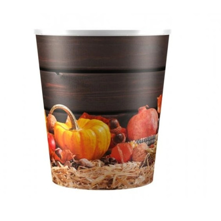 Plastový obal na květináč 12x14 cm s potiskem AUTUMN TEKVICA podzim
