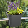 Balkonový květináč na zábradlí 45x29x24,5 cm Lobelia, antracit