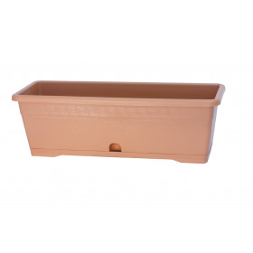 Balkonový truhlík s podložkou 40x18x15 cm Versilia, terakota