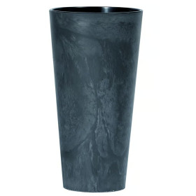 Květináč s vložkou 40x76 cm Tubus Slim Beton Effect, antracit