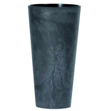 Květináč s vložkou 40x76 cm Tubus Slim Beton Effect, antracit
