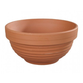 Keramický květináč ve tvaru misky 19x cm Flower Natur, terakota
