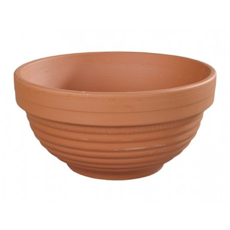 Keramický květináč ve tvaru misky 19x cm Flower Natur, terakota
