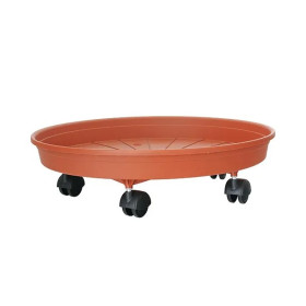 Podložka pod květináč 25 cm s kolečky Margherita, terakota