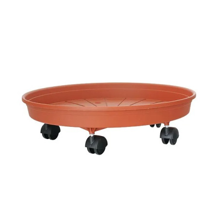 Podložka pod květináč 25 cm s kolečky Margherita, terakota