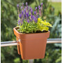 Balkonový květináč na zábradlí 29x29x24 cm Lobelia, terakota