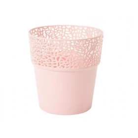 Plastový obal na květináč 15x16 cm ROSA, růžový