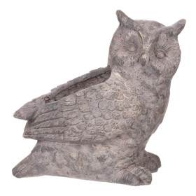Keramický obal na květiny Sova 33 cm, šedá