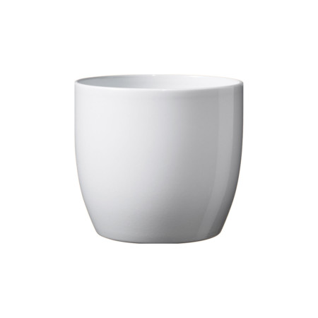 Keramický obal na květináč 13 cm Basic, bílý