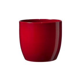 Keramický obal na květináč 16 cm Basic, červený