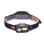 LED čelová svítilna, 3 W+COB, 150+60 lm