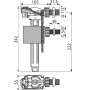 Plovákový ventil boční 1/2"-3/8" univerzální, plastový závit