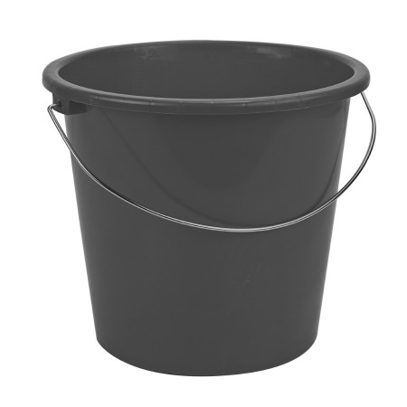 Plastový kbelík s kovovou rukojetí antracitové 5 L HEM5A