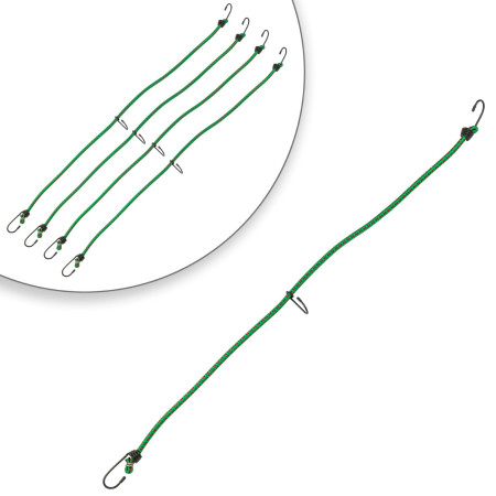 Napínáky na plachtu se 3 háčky, 800x8 mm, 4 ks