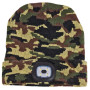 Pletená čepice s LED světlem, camouflage