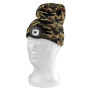 Pletená čepice s LED světlem, camouflage