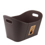 Praktický koš na dřevo se skvěle hodí ke krbu nebo kamnům, je stylový a elegantní, vyrobený z kvalitní umělé kůže. Ergonomická držadla umožňují snadné přenášení. Velkorysý objem nabízí dostatek místa pro palivové dříví.