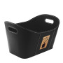 Praktický koš na dřevo se skvěle hodí ke krbu nebo kamnům, je stylový a elegantní, vyrobený z kvalitní umělé kůže. Ergonomická držadla umožňují snadné přenášení. Velkorysý objem nabízí dostatek místa pro palivové dříví.