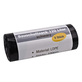Pytle na stavební sutinu 120 litrů, 100 um, černé, 5 ks