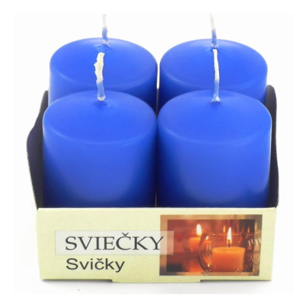 Adventní svíčky královská modrá, 4 ks