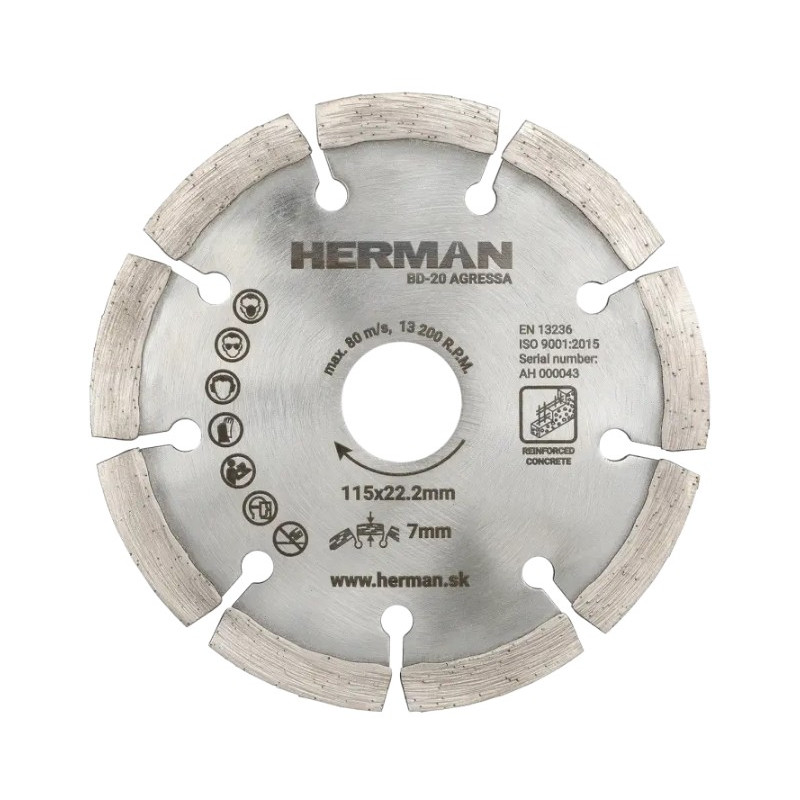 HERMAN Diamantový kotouč BD-20 Agressa 115 mm 14010301