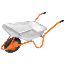 Kolečko s pozinkovanou vanou a nafukovacím kolem Premium Fortis D-1 100 L