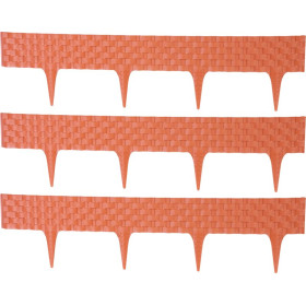 Plastová palisáda RattanPalisade, 82x9,5/20 cm, terakota, 240 cm