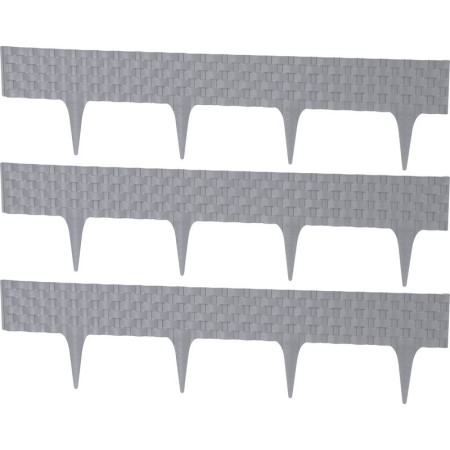 Plastová palisáda RattanPalisade, 82x9,5/20 cm, grafit, 240 cm