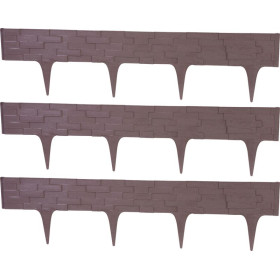 Plastová palisáda StonePalisade, 79x9,5/20 cm, hnědá, 237 cm