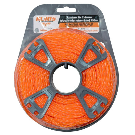 Žací lanko hliníkové 2,4 mm x 105 m, dvojitá spirála