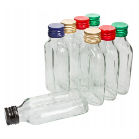 Láhev s víkem placatka 100 ml, 8 ks