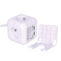 Prodlužovací kabel 2 m kostka 4z+2USB, bílý
