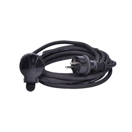 Prodlužovací kabel 5 m s 1 zásuvkou s krytem, ​​černý