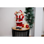 Dekorace Santa s dárky a medvídkem 30 cm, červený