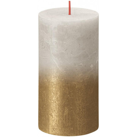 Svíčka válcová 68x130 mm, Sunset Sandy Grey+Gold