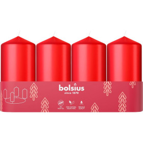 Svíčky Pillar Advent 48x100 mm, červené, 4 ks
