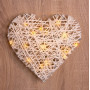 Vánoční dekorace Rattan Metal Heart 30x6 cm, 15 LED, 3xAA