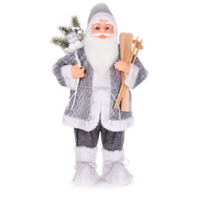 Vánoční dekorace Santa s lyžemi 60 cm