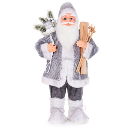 Vánoční dekorace Santa s lyžemi 60 cm